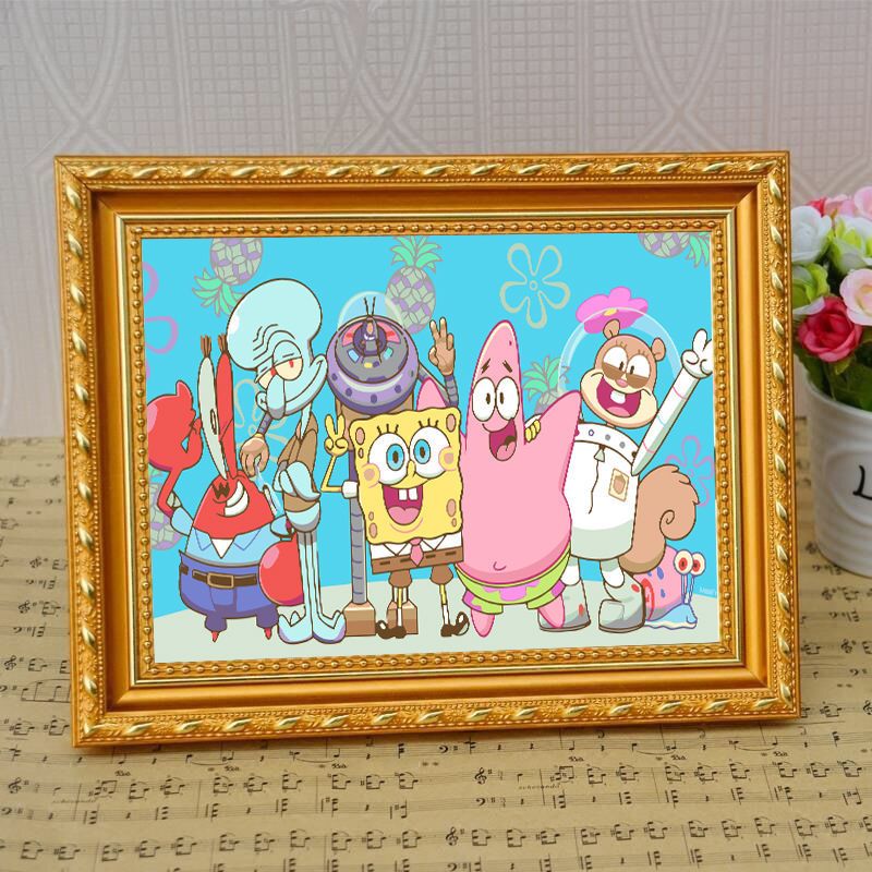 diy填色客厅装饰画 数字油画大幅 私人手绘填色画 动漫卡通迷你 严浩翔-专辑封面 宽20高25cm+颜料笔+实木框