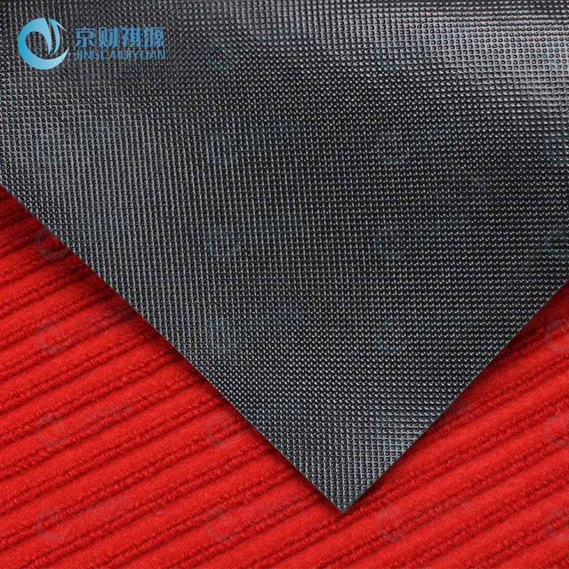 京财祺源 大红色 1.6*1米过道PVC进门垫双条纹入户除尘地毯酒店吸水地垫 JCY-A409S-DT05高清大图