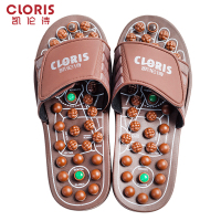 [M号39-42码优选]凯伦诗(CLORIS)足底穴位按摩玉石足疗鞋托玛琳石养生保健鞋按摩拖鞋男女足疗