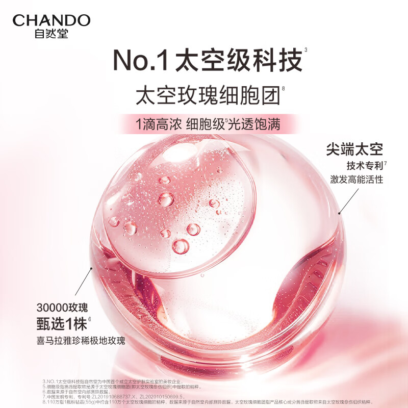 自然堂(CHANDO)修护抗皱紧致舒缓粉钻紧致细嫩玫瑰霜55g高清大图