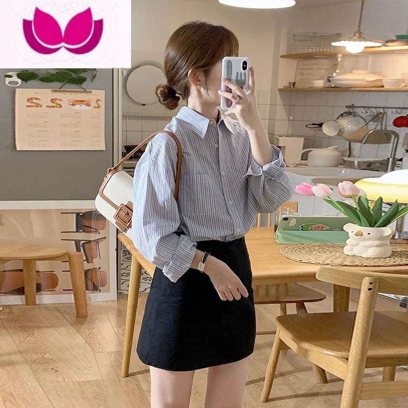 七斓早春装2023新款茶系穿搭整套别致独特御姐马甲衬衫连衣裙子套装女高清大图