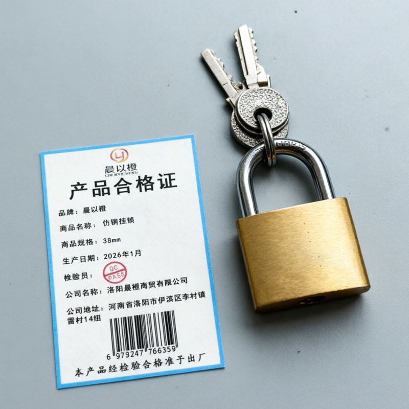 晨以橙 仿铜挂锁 38mm 把高清大图