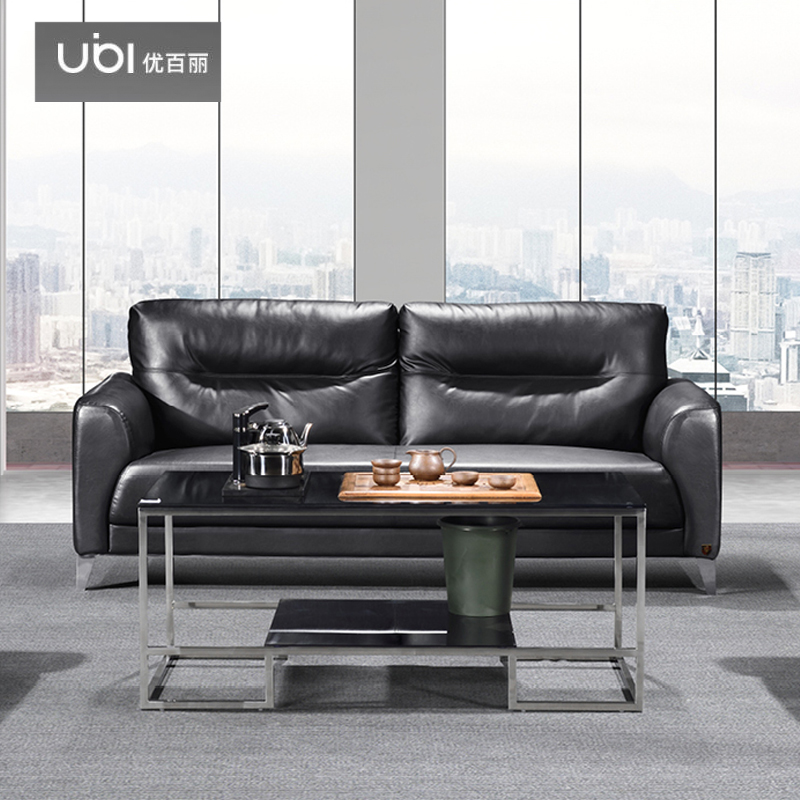 优百丽 DG-9010 办公室沙发 办公家具 会客接待 现代简约家具 颜色尺寸可定制 三人位（黑色西皮）
