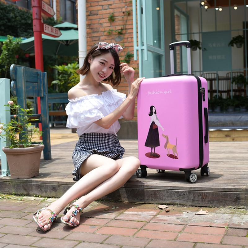 领头鸟卡通行李箱女26寸拉杆旅行箱可爱密码箱皮箱子学生韩版小清新28