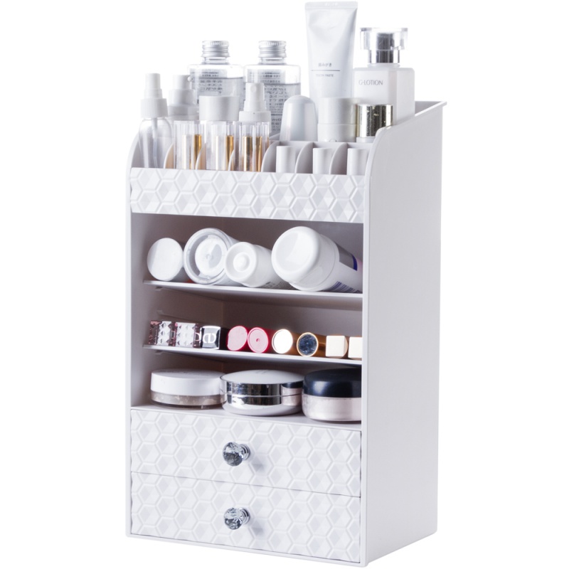 抽屉式化妆品收纳架桌面口红置物架多层梳妆台护肤品收纳盒高清大图
