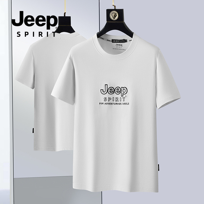 Jeep spirit重磅男士短袖T恤夏季2025新款衣服男款透气男装体恤男