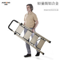 铝合金梯子家用折叠人字梯加厚室内多功能楼梯三四5步小扶梯 三维工匠 全踏板加宽(香槟色三步)