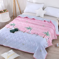 新款空调被夏凉被单人双人夏被大人学生宿舍轻薄被子可水洗机洗_30 200*221cm【双人加大款】 adj-夏日椰子