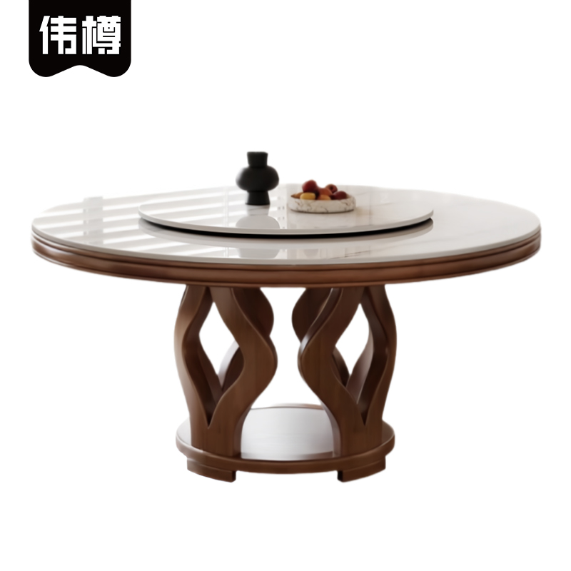 伟樽岩板圆桌160*160*75cm张高清大图