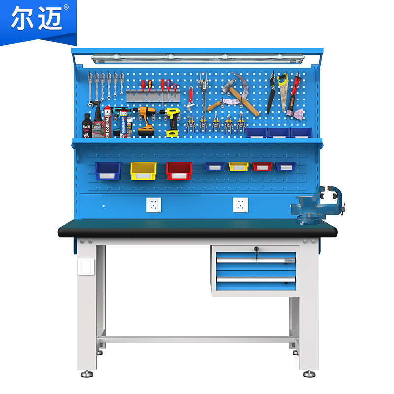 尔迈 重型钳工工作台防静电操作台工厂车间多功能维修工具台 2.1米 M款
