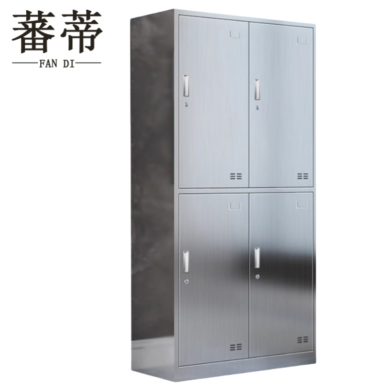 蕃蒂不锈钢更衣柜四门台高清大图