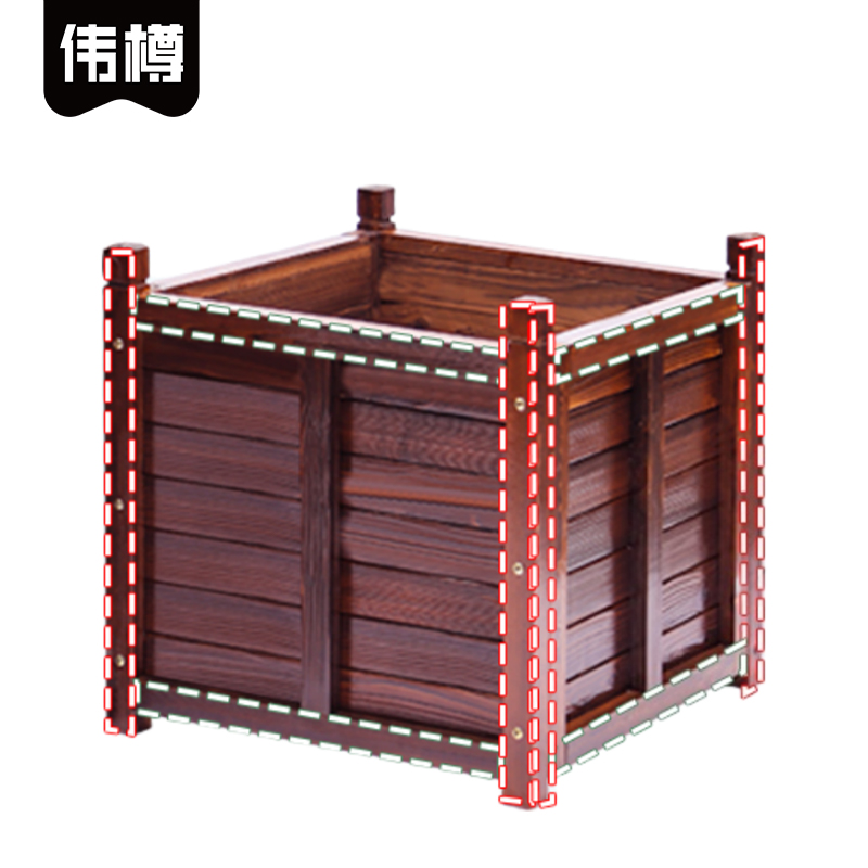 伟樽户外花箱80*80*70cm个高清大图