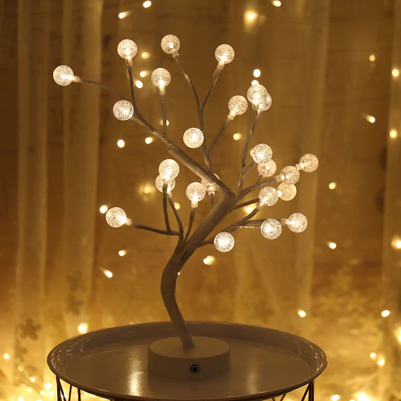 小树灯台式小夜灯创意礼品ins北欧装饰灯造型线球彩灯串少女心图片