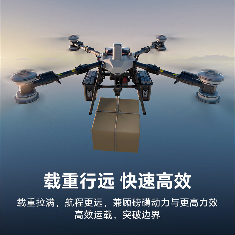 大疆无人机 FlyCart100旗舰[单北斗]套装 80公斤运输机[含电池*2+降落伞+旗舰双电吊运]提货卡高清大图