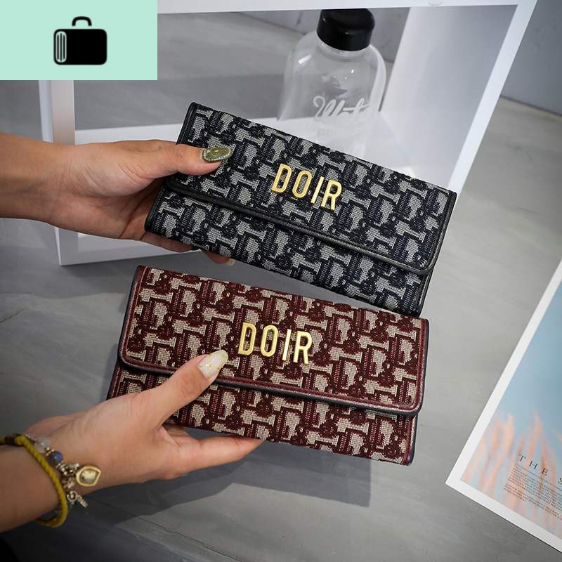 女士时尚个性钱包女长款时尚潮零钱包手拿包三折叠搭扣大容量新款NEW LAKE 黑色款式三