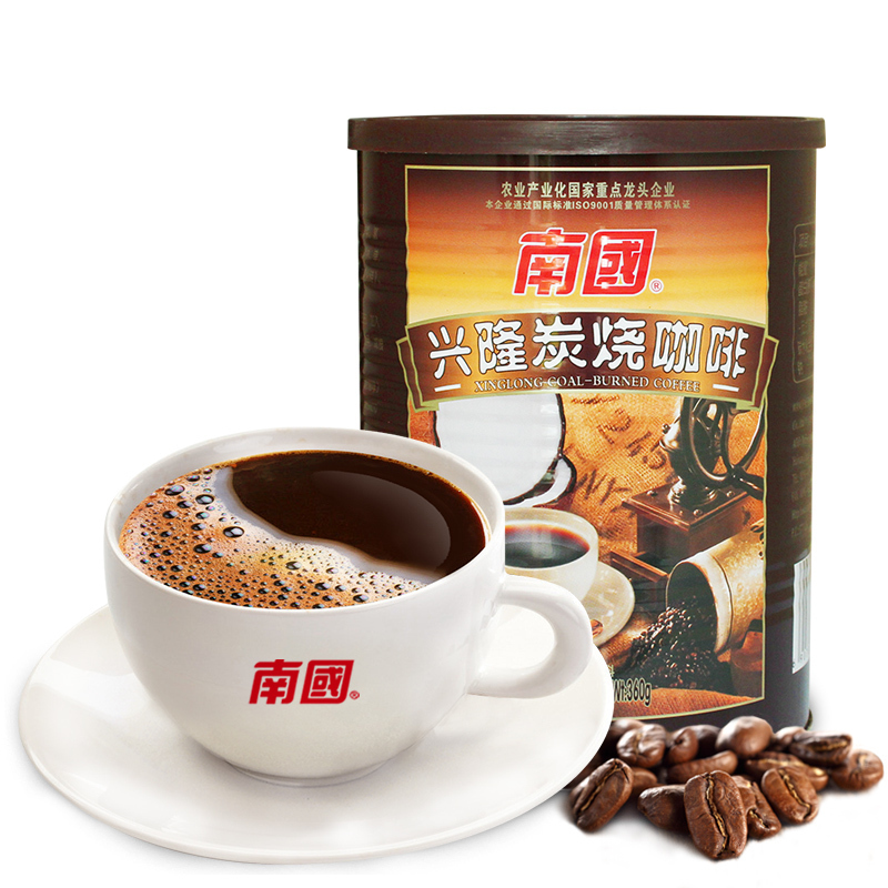 南國(Nanguo) 海南特产年货 兴隆炭烧咖啡360g 速溶咖啡粉浓香 原味