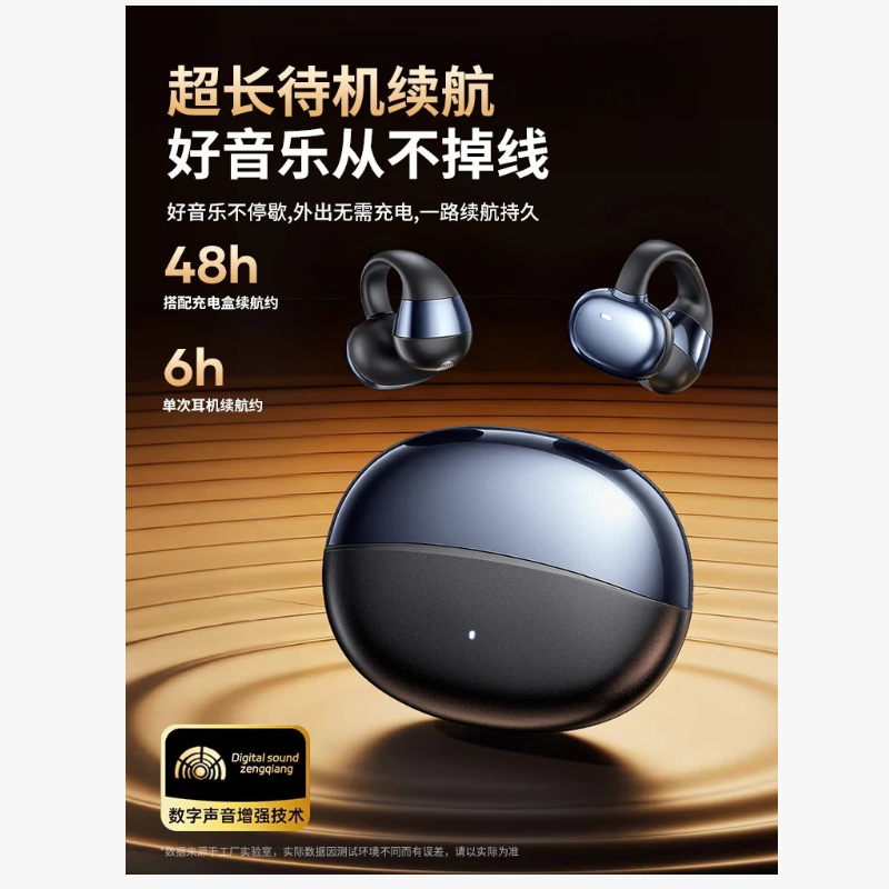 领臣(licheers)蓝牙耳机夹耳式骨开放式无线挂耳AI降噪超长续航