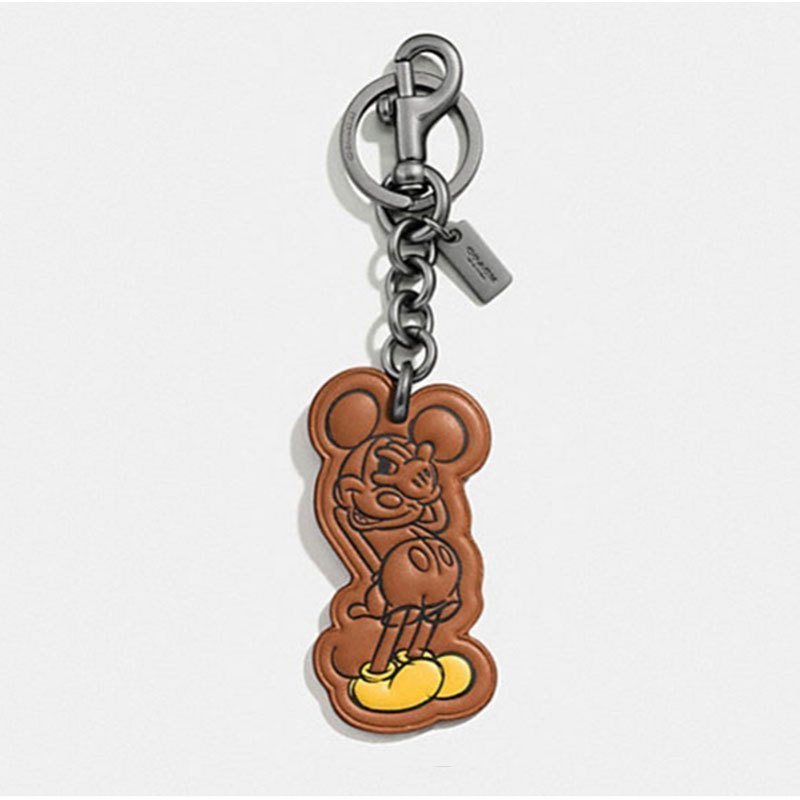 [直营]Disney x Coach 蔻驰 联名限量版 米奇匙扣包包挂饰 牛皮 箱包配件