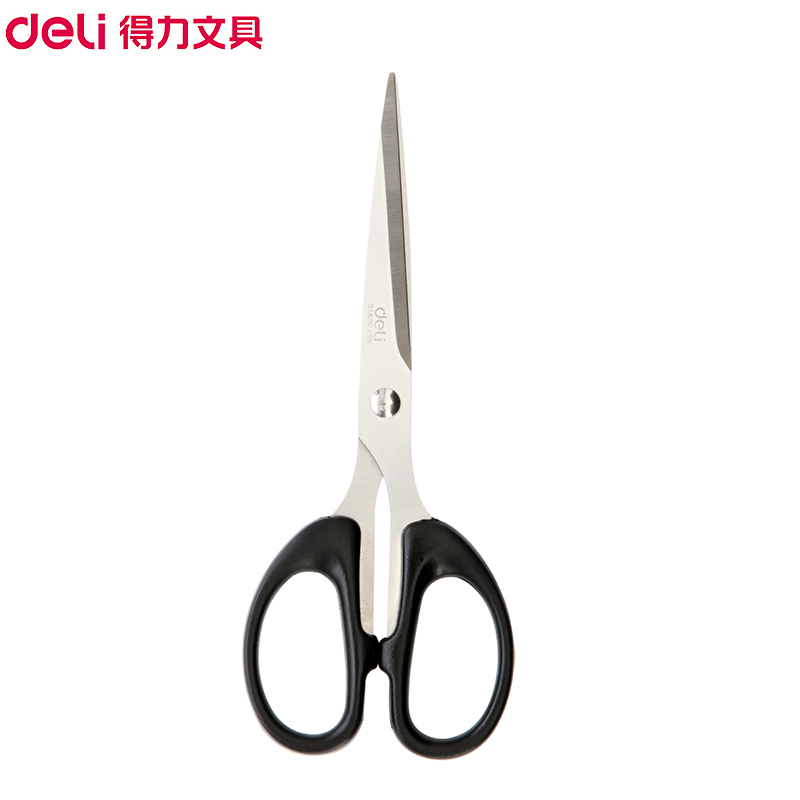 得力(deli)6034剪刀 锋利不锈钢美工剪刀厨房剪子 家用缝纫裁剪剪纸刀 手工刀 混色 5个装