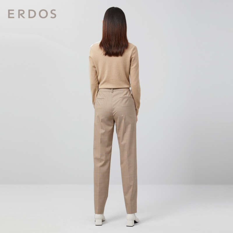 ERDOS 20春夏通勤百搭棉质女长裤简约舒适