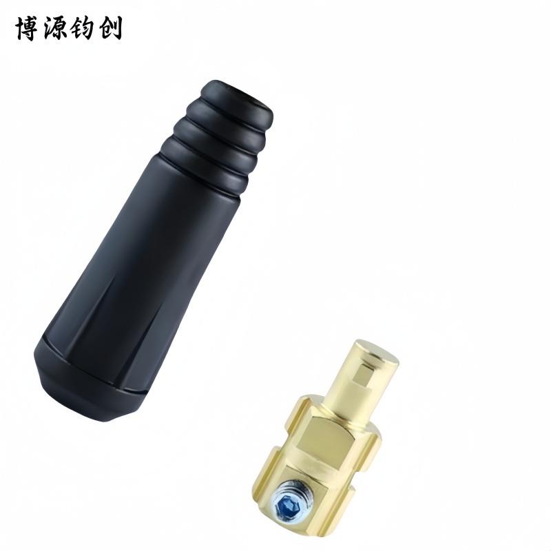 博源钧创 电焊机快速接头 DKJ10-25黑色欧式插头 个高清大图