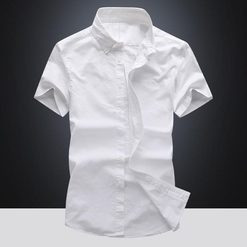 短袖衬衫男士夏季韩版潮流修身青年寸衫薄款休闲帅气白衬衣男