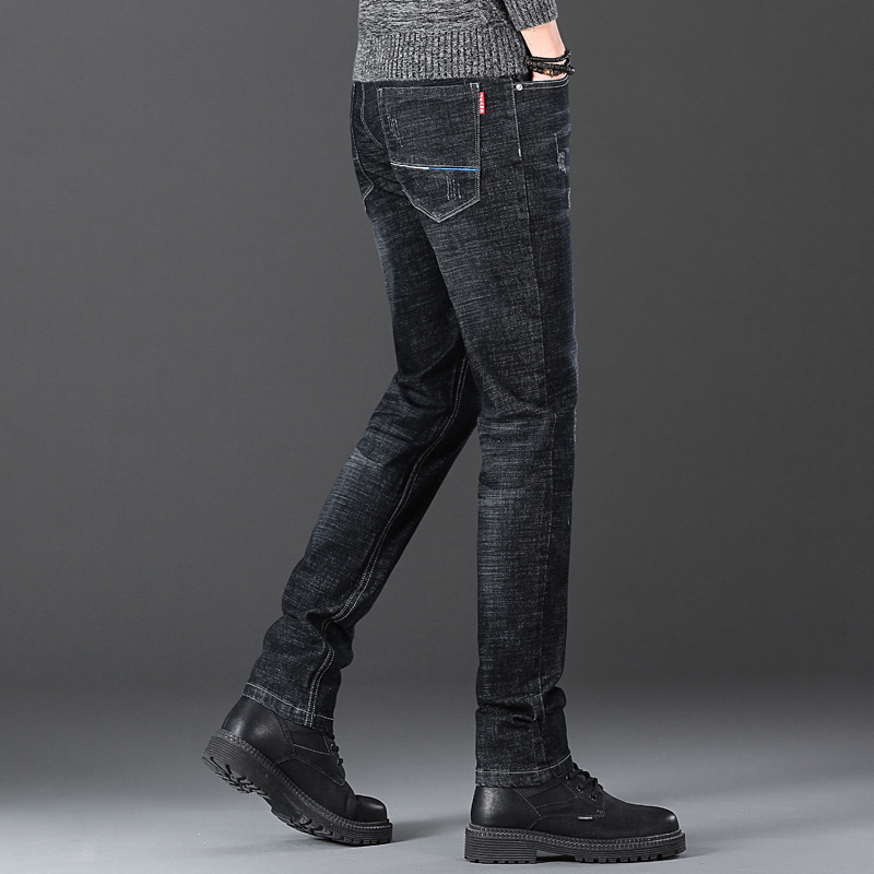 经典版型男士牛仔裤小脚修身显瘦长裤男款时尚轻奢弹力休闲裤男生高清大图