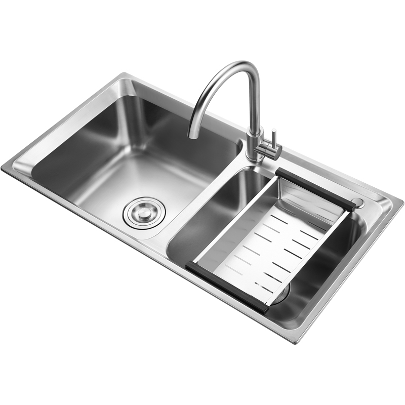 华帝(vatti)304不锈钢水槽双槽 拉丝不锈钢洗菜盆 厨房水槽 厨房洗碗