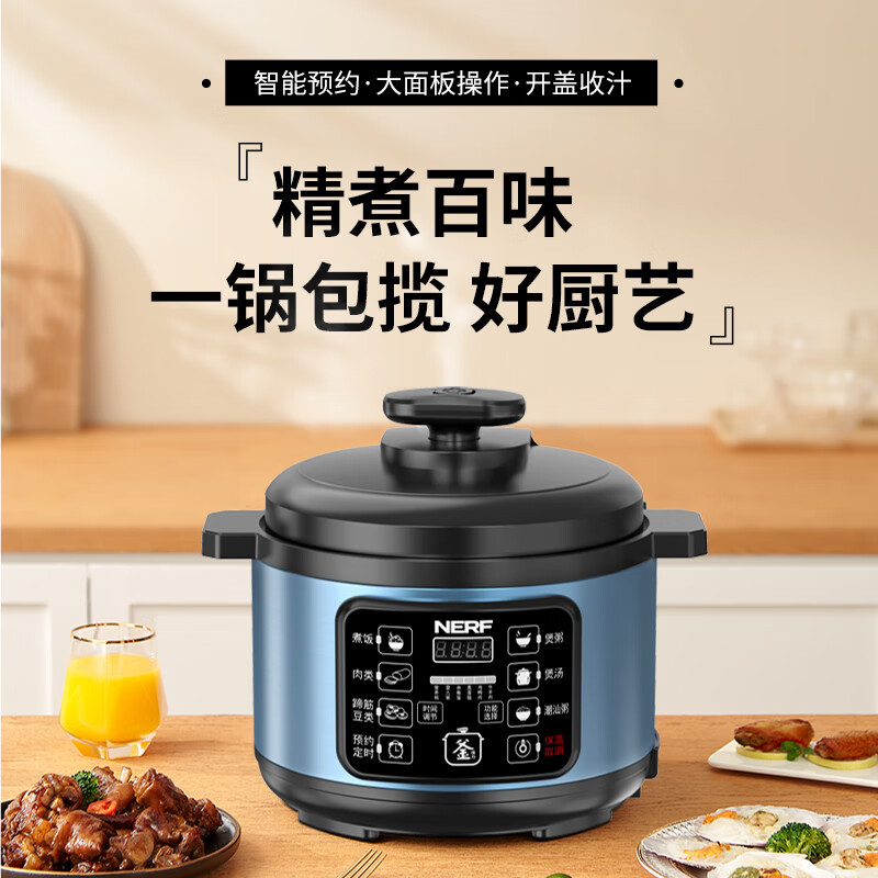 拉尔弗(Nerf) 5L大容量电压力锅 AX50-9029A 蓝色高清大图