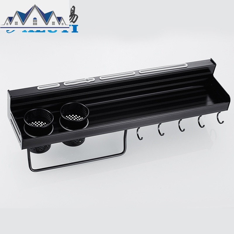 免打孔厨房置物架筷子刀具收纳架壁挂式调味料储物架酱料挂钩一体 三维工匠高清大图