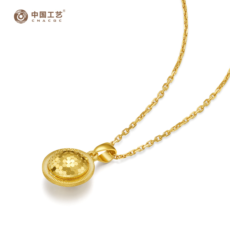 黄金足金999闪耀福禄爆闪葫芦吊坠套链
