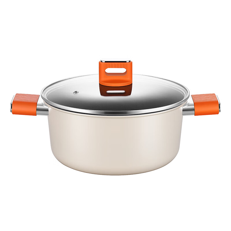 德世朗 DFS-TZ936B 锦“橙”精铁不粘锅三件套 炒锅+汤锅+煎锅(30cm+24cm+24cm)橙红高清大图