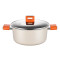 德世朗 DFS-TZ936B 锦“橙”精铁不粘锅三件套 炒锅+汤锅+煎锅(30cm+24cm+24cm)橙红