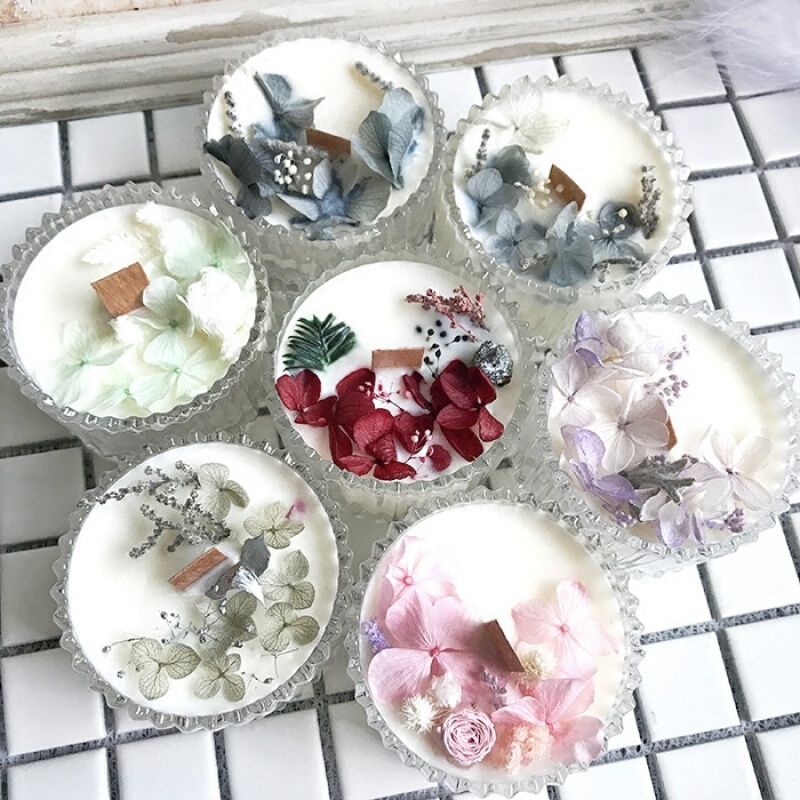 18新款ins香薰蜡烛永生花干花精油大豆圣诞节