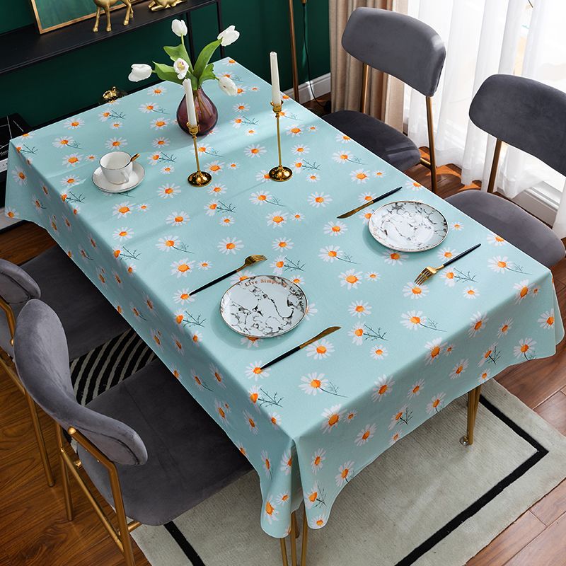 桌布防水防油防烫免洗PVC简约餐桌布2022新款茶几垫_492 120*170cm 新款-小雏菊