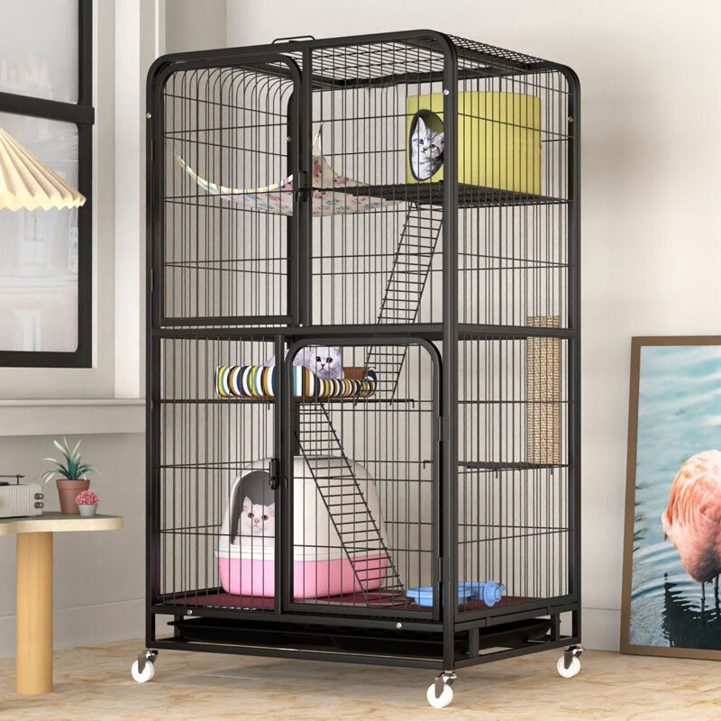 猫笼子别墅大号方管猫咪笼子大型猫屋猫舍猫房猫窝繁殖笼子猫爬架猫树宠物用品高清大图