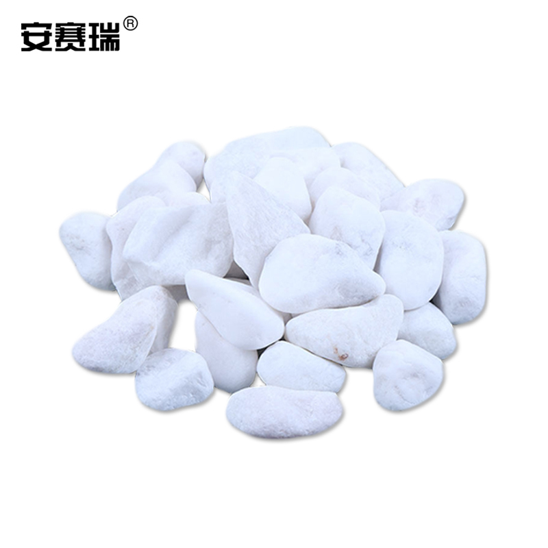 安赛瑞 白色石子(5kg)雪花白小白石子园艺绿植装饰铺面鹅卵石多肉铺面鱼缸石石径2-3cm 企业可定制 500044