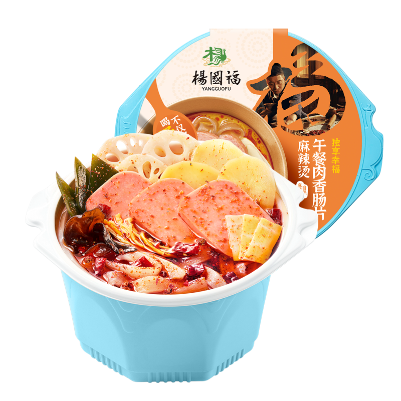 杨国福麻辣烫午餐肉香肠片自热麻辣烫435g 自热火锅速食 麻辣味高清大图