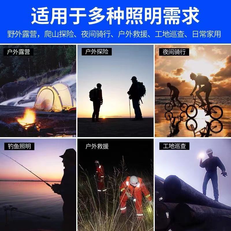 苏宁宜品金莱特头灯usb充电式黑科技强光远射超远距离便携式锂电池头灯防水防尘户外照明手电筒大容量电池长久续航头戴式电灯
