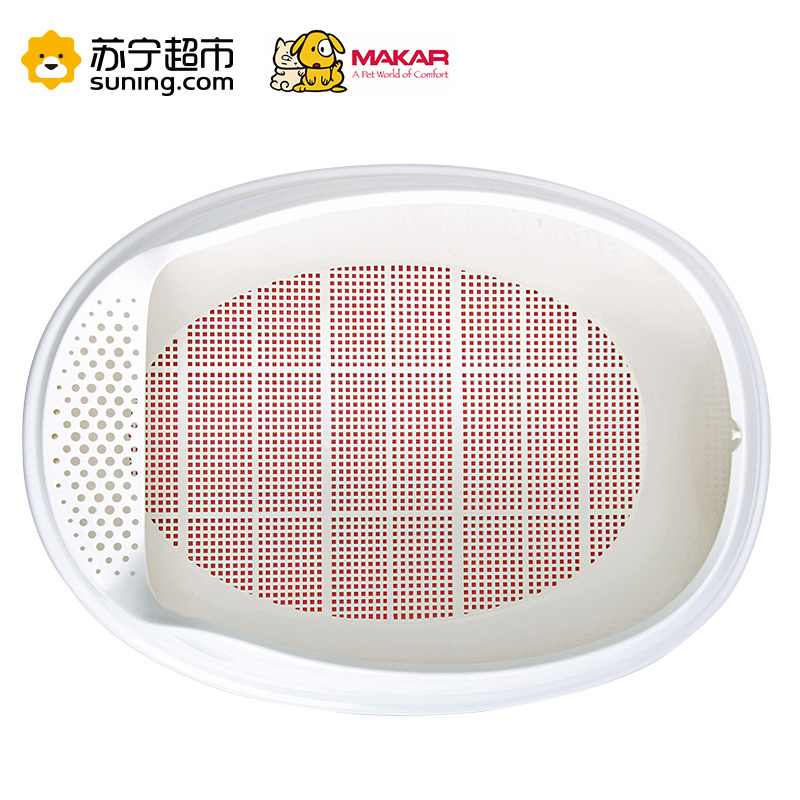美卡(makar)膨润土型猫砂盆半封闭式三层猫厕所防外溅大猫幼猫适用 茶色