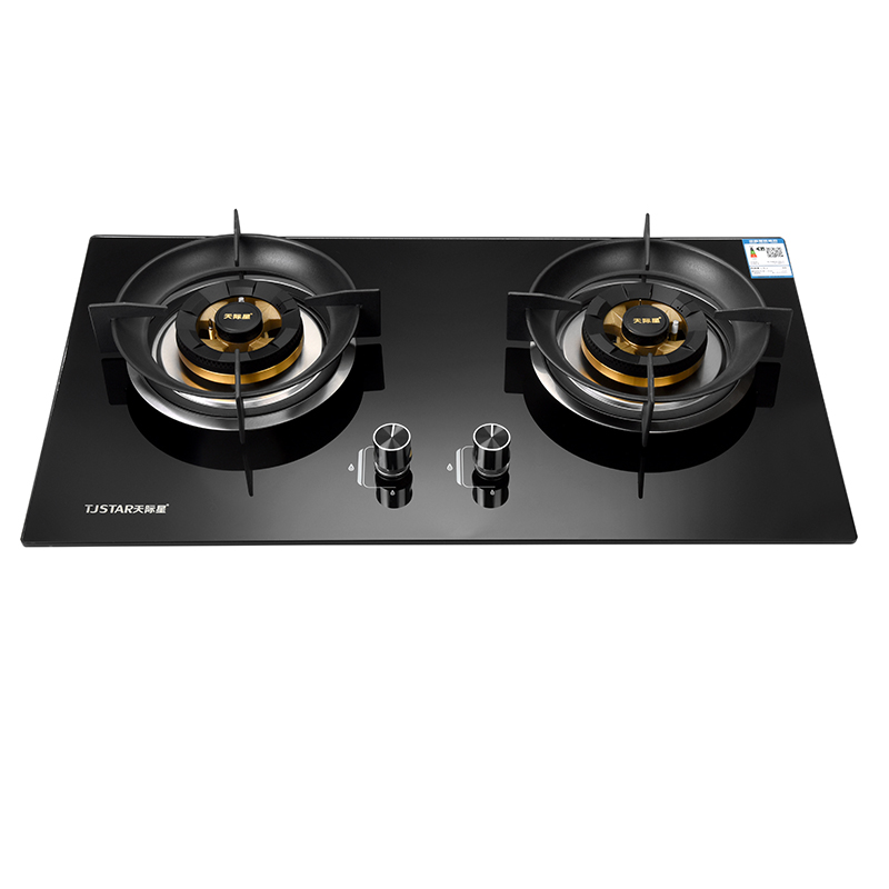 灶具T2953钢化玻璃直燃火天然气台嵌俩用JZT-B8333高清大图