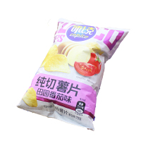 可比克 田园番茄味 纯切薯片 办公室休闲膨化零食 70g真吃货不用等