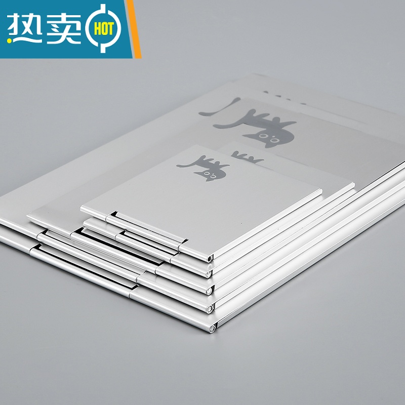 敬平化妆镜小镜子女折叠便携随身梳妆镜学生宿舍桌面台式翻盖男士超薄便携式用镜 猫咪特大-20*14cm高清大图