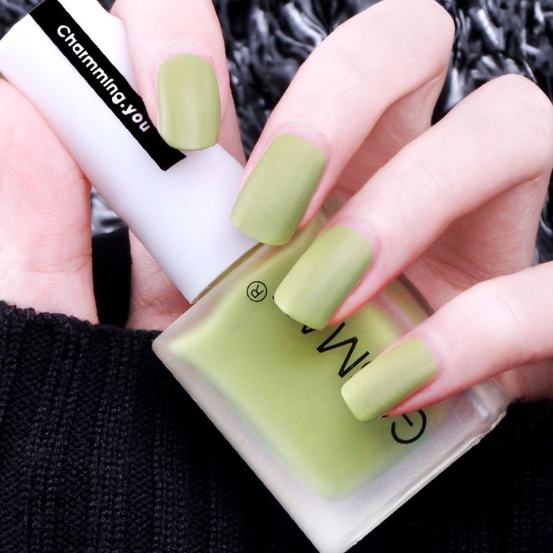 磨砂指甲油免烤快干不可剥防水无毒快干天空蓝色美甲油学生脚趾甲 42