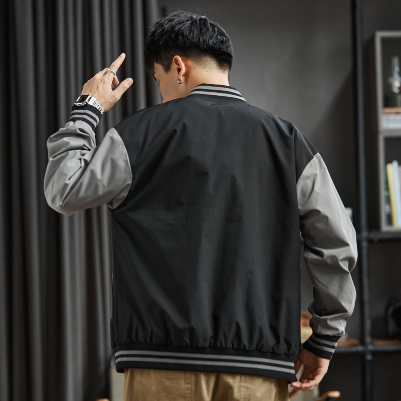 唐狮棉服男冬季休闲宽松拼接夹棉棒球服男士棉服棉衣外套男冬季外套男