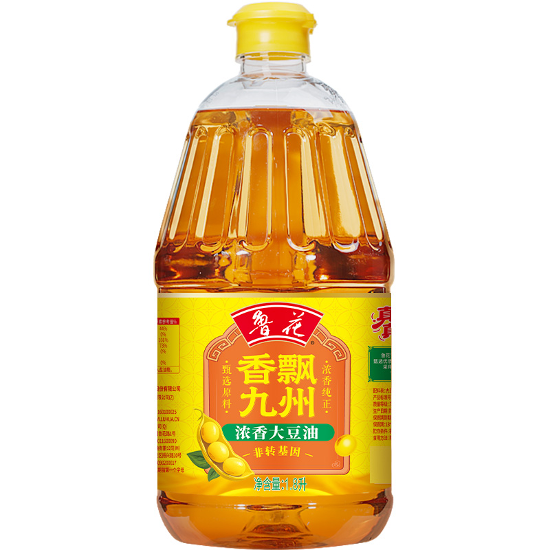 鲁花食用油非转基因香飘九州浓香大豆油1.8L*1桶
