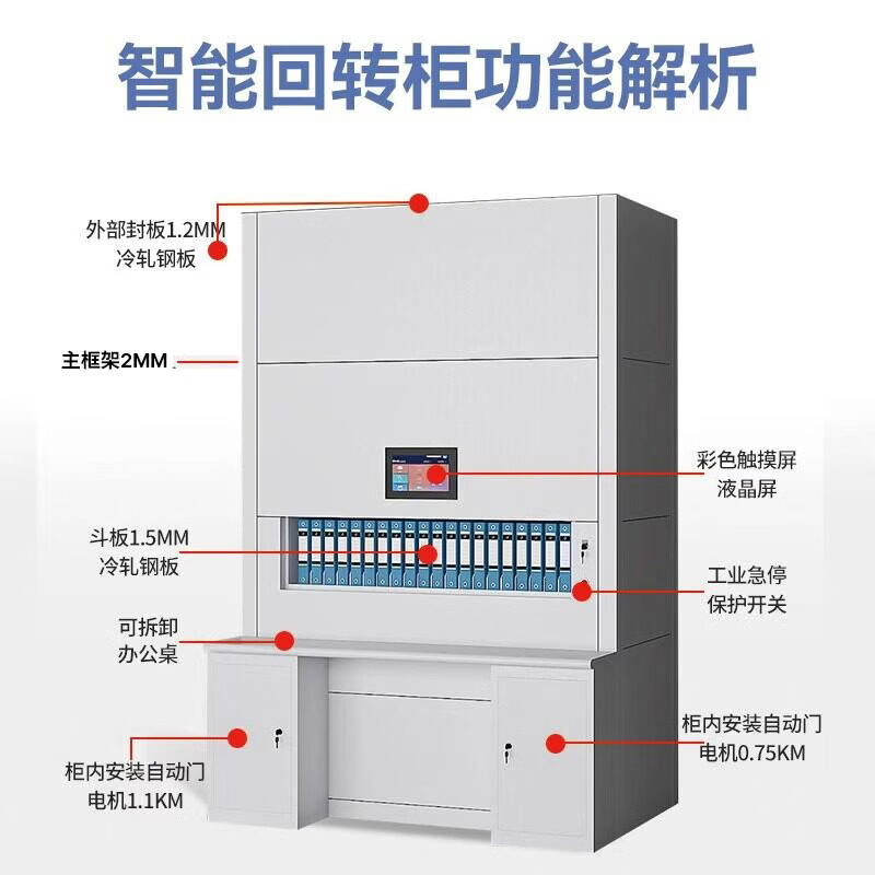 妍苒智能档案回转柜密集资料财务凭证柜全自动文件定位到本11层15寸屏[灯光定位到本]11层-15寸屏高清大图