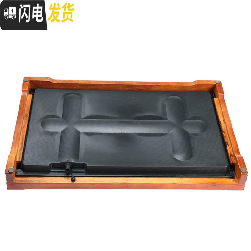 三维工匠实木茶盘家用功夫茶具排水式托盘沥水现代简约办公室小型茶台 深棕-福在眼前图片