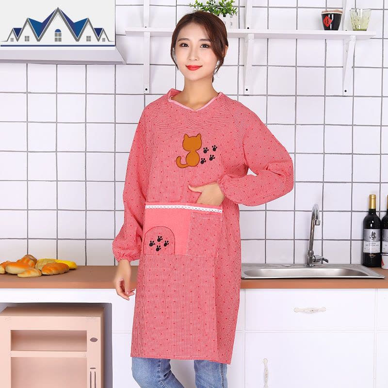 棉长袖罩衣围裙厚厨房成人防污防油韩版时尚大人反穿工作服男女 三维工匠图片