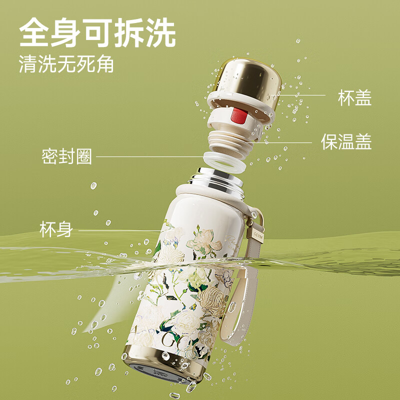 格沵 致敬梵高系列保温杯GE-MET24AW-B110 玫瑰 580ml高清大图